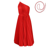 Fongt Women's 2025 Summer New Solid-Colored Oblique Shoulder Strap A Skirt Loose Pressure Skirt