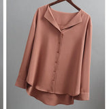 Spring Blusas Loose Women Tops and Blouses Solid Chiffon Blouse Women Long Sleeve Button Women Shirt Office Lady
