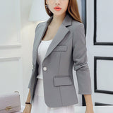 Cai Daifei 2023 Spring / Summer New Small Suit Korean Version Suit Slim Solid Color Long Sleeves Thin Women's Coat-Outfit