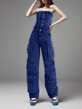 Fongt Spice Girls Fall 2024 New With Multi-Pocket Holes And Skinny Overalls Jumpsuits-Outfit