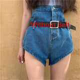 Summer Demin Shorts Sexy High Waisted Blue Short