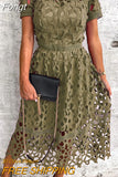 Patchwork Short Sleeve Solid Dress Slash Neck Women Maxi Summer Dress Casual Backless Vintage Streetwear Dress