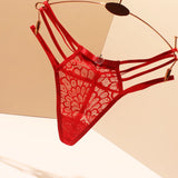 Fongt Crown Lace Thong Female Sense Fine Strips One-Line Transparent Hot Low-Rise Summer Trousers