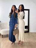 Fongt 2025 Long-Sleeved Dress With Slim Skinny Knitted Long-Sleeved Dress