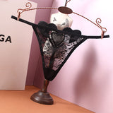 Fongt Transparent Thong Heart-Shaped Hollow Sexy Ultra-Thin Low-Rise Hot Seduction Traceable Breathable Trousers Woman