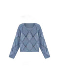 Fongt 2025 Women's Lazy Knitwear - Hollow Bead Design Elegant Temperament Commuter Ice Silk Fabric
