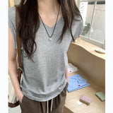 New Side Pleated Leisure Vest For Women In Spring And