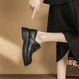 Fongt New Strap Platform Platform Small Leather Shoes Female Bound British Wind College With Skirt Loafers Single