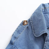 Fongt Women's Spring And Autumn New Loose Double Buckle With Belt Denim Wind Coat British Wind