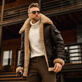 Fongt Men's Coat Winter Large Size Warm Composite Leather Jacket With Thick Fur Coat Men