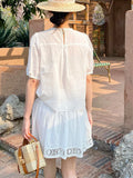 New French Shirt Women's Holiday Style Short-Sleeved Top + Short Skirt Set Women's Thin Shenzhen Oil