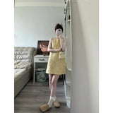 Fongt New Fashion Temperament With Thin Round Collar Sleeveless Vest Dress Women's Top