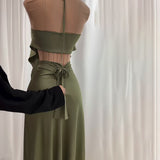 Fongt Summer New Breast-Wearing Waist Seaside Holiday Dress Suit Women's Clothing