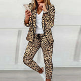 Autumn Two Piece Sets Women Printted Elegant Blazer & Pants Set Outifits Fashion Tracksuits Casual Elegant Female