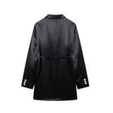 Fongt New Women's Autumn Commute Double Suit Jacket + Vertical Trousers Suit