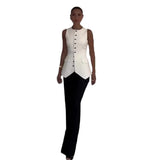 Fongt Summer Women's Solid Color Slim Vest Temperament Commuter Pants Two-Piece Sets-Outfit
