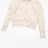New Artificial Pearl Textured Knitted Coat 9598278-Outfit
