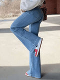 Mid Waist Washed Boyfriend Jeans-Outfit