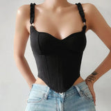 Fongt New Spring Spice Wind Sexy Fishbone Breast Metal Ring Strap Corset Female-Outfit