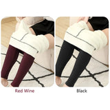 Winter Warm Pants Women 2 Pcs Velvet Thick Legging High Waist Push Up Elastic Sports Pants Warmth Lamb Wool
