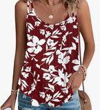 / Summer 2024 New Solid Color Round Collared Sleeveless Sling Vest Top-Outfit