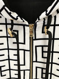 QUALITY Newest 2023 Fashion F/W Designer Jacket Women's Monogram Printed Velvet Hooded Bomber