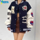 Bomber Woman Varsity Jacket Embroidery American Baseball Jacket Button Hip Hop Fashion Coat Bombers 2022 Summer Met