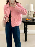 Small Fragrant Wind Short Down Jacket Female In 2024 Winter New Diamond Gold Buckle Warm Small Lapel Coat Tide-Outfit
