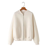 Pilot Jacket Sweater 3399802 Loose High-Waisted Velvet Trousers 319980-Outfit