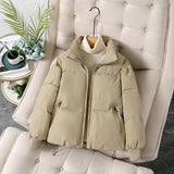 Winter New Add Thick Stand Collar Bread Clothes Down Cotton-Padded Jacket Female Small Students Korean Version Loose Cotton-Padded Jacket Coat Tide-Outfit