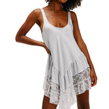 Burst Spring Dress New Mini Dress Lace Splicing Color Cloves Short Dress