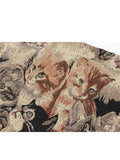 Autumn Women Short Skirts Chic Cat Fashion Printing Mini A-Line Dress Korean Loose High Waist Zipper Denim Vintage