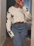 Fongt Tweated Sweater Women's Long-Sleeved Loose-Fitting Knitted Shirt