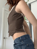 Patchwork Lace Button Down Corset Top-Outfit