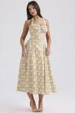 Fongt New Summer Sling Dress Fashion Print Hanging Neck Lace Dress