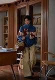 Reindeer Print Knitted Cardigan-Outfit