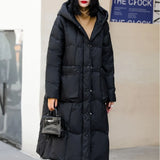 High Quality White Duck Down Down Jacket In The Long 2024 Winter New Hat Korean Version Slim Casual Coat Tide-Outfit