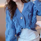 Fongt Outfit New Temperament Loose Outside Wear Knit Jacket Female Design Sense Bow Short Sweater Cardigan Coat Female-Outfit
