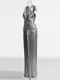 2025 New Temperament Famous Wind Banquet Dress Dress Fashion Cross Hanging Neck To Show Thin Dress Dress
