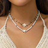 & Turtle Beaded Two-Pack Necklace