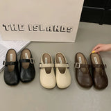 Fongt Bottom Bag Head Half Slippers Women Wear 2025 New Summer Pedaled Shoes Flat With Skirt Cool Slippers