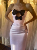Purely Famous Temperament Banquet Small Dress French High-End Bow Tight Waist Shoulder