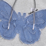 Patchwork Denim Butterfly Vintage Hoodie-Outfit