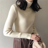 Fongt Sweater Woman With Bottom Shirt Autumn And Winter New Long Sleeves To Keep Warm Body Solid Color Knitted