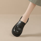 Fongt New Shallow Mouth British Style Student Single Shoes Korean Version Of College Style Happy Shoes With Skirt Small Leather Shoes