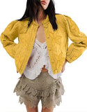 Fongt Autumn And Winter Explosion Embroidered Good Quality Washing Cotton Maple Leaf Embroidery Lady Coat Cotton Suit