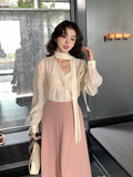 Fongt Xixi 13 Lines 2025 Spring New Korean Version Of The Relaxed Collar Shirt Women's Long Sleeve Top 89201