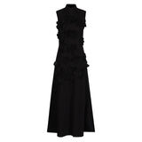 Spring 2025 New Fashion Sexy Sleeveless Three-Dimensional Flower Splicing Design Slimming Long