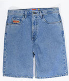 Skateboard Denim Shorts Washed Denim Shorts Summer Loose Retro Trend Brand Casual Denim Shorts-Outfit