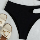 2022 New Sexy Split Solid Color Swimsuit